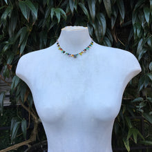 Bohemian Necklace with Labradorite Pendant, Artisan Glass, Swarovski Crystal on Sterling Chain