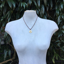 Unique Doubloon Cross Pendant on Garnet Gemstone Necklace
