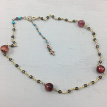 Handmade Gemstone Necklace of Smokey Quartz With Agate and Turquoise Accents