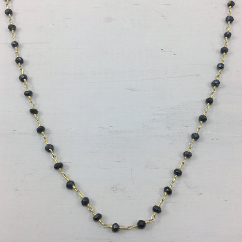 Handmade Black Onyx Gemstone Beaded Necklace